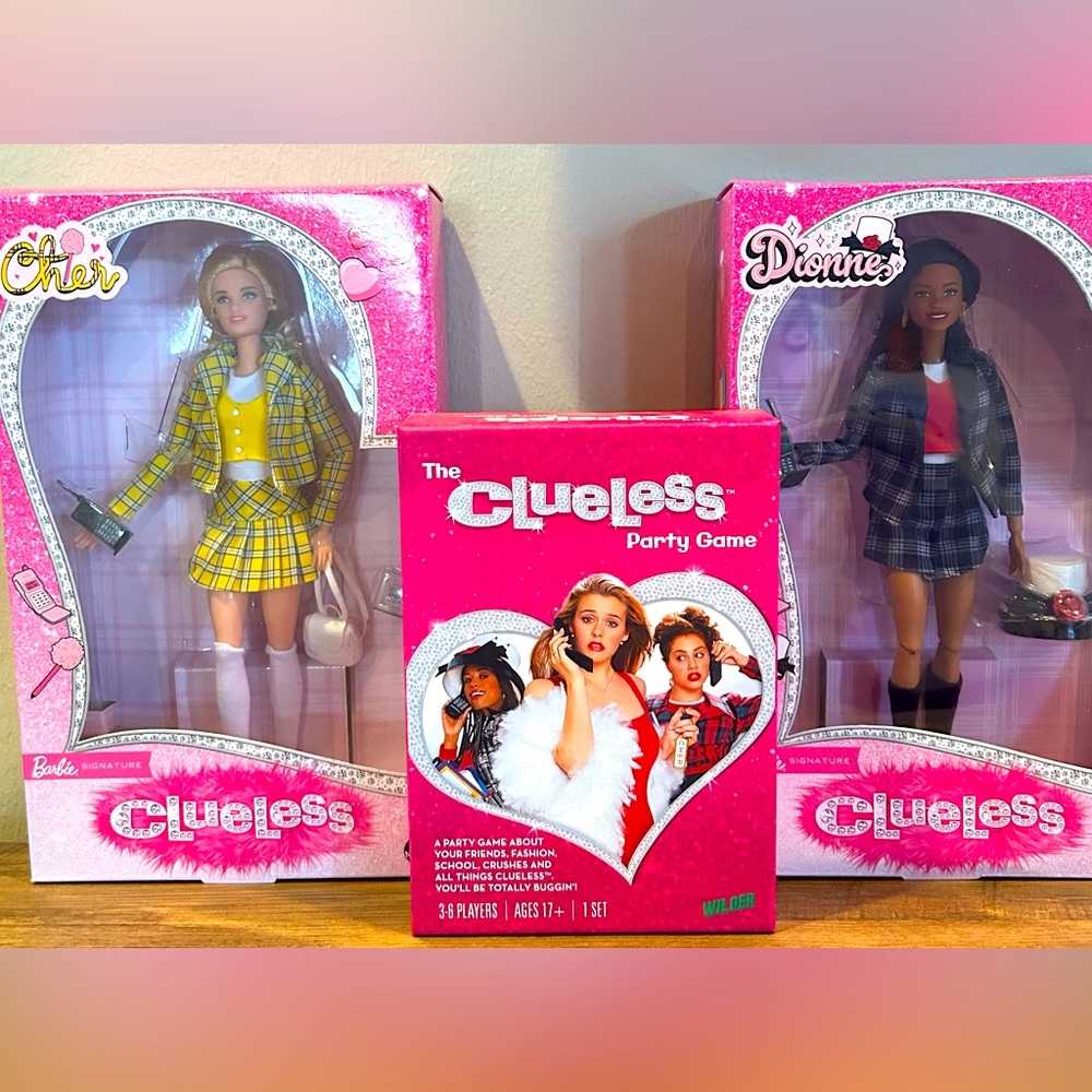 Mattel Barbie Clueless 30th Anniversary Cher and Dionne Dolls w/Trivia Game NIB🥂